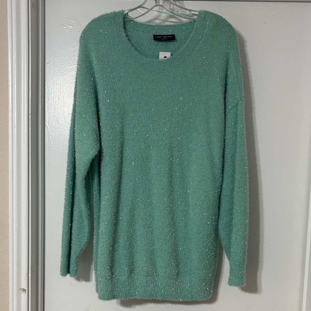 Lane Bryant Teal Crew Neck Sweater